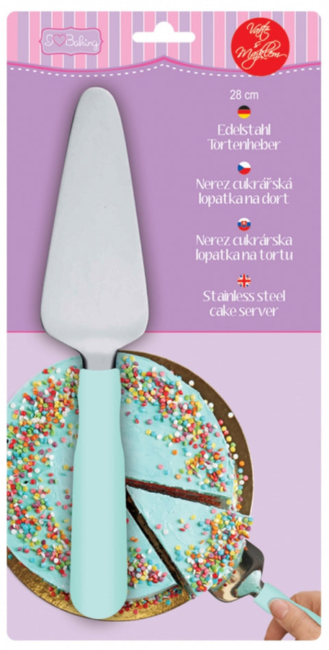 Servírovací lopatka na dort nebo koláč – nerezová servírovací lopatka – 26 a 7.5 cm – modrá rukojeť SPAT-D_2.jpg