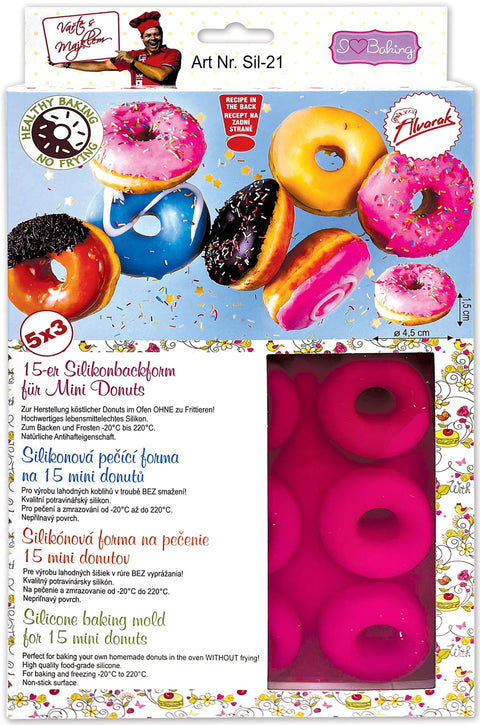 Silikonová forma na pečení pro 15 mini donutů nebo bagelů ⌀4,5 cm – 29 x 17 cm SIL-21_3.jpg