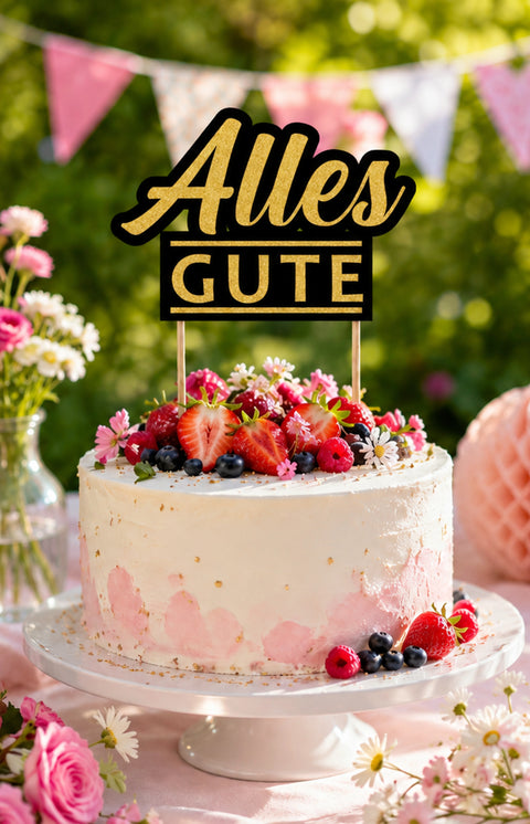 Trendy zápich na dort – Alles Gute – 24 x 13 x 13 cm (1 pc) CTOP-15_3.png#18518#289b877bb44c