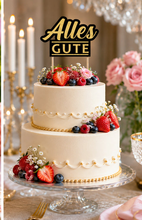 Trendy zápich na dort – Alles Gute – 24 x 13 x 13 cm (1 pc) CTOP-15_4.png#18519#2cd9a7497656