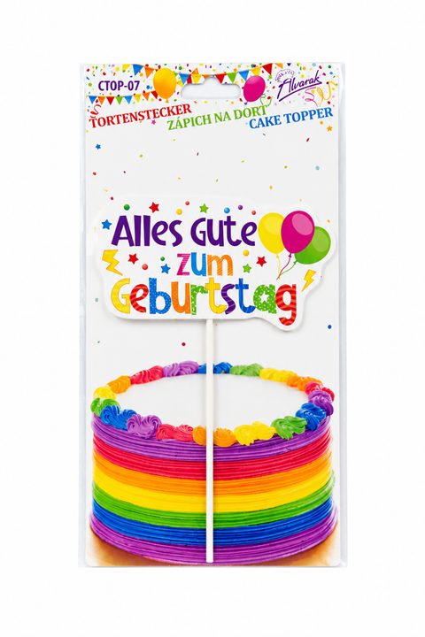 Trendy zápich na dort – Alles Gute zum Geburtstag – 23 x 12 x 15 cm (1 pc) CTOP-07_2.png#19146#021940d1f8e6
