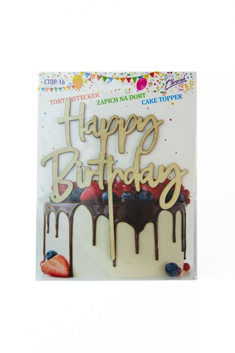Trendy zápich na dort – Happy Birthday – 15.5 x 17 x 17 cm (1 pc) CTOP-16_2.jpg