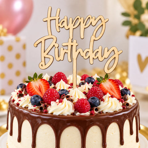 Trendy zápich na dort – Happy Birthday – 15.5 x 17 x 17 cm (1 pc) CTOP-16_3.png#19185#d88fc985edd3