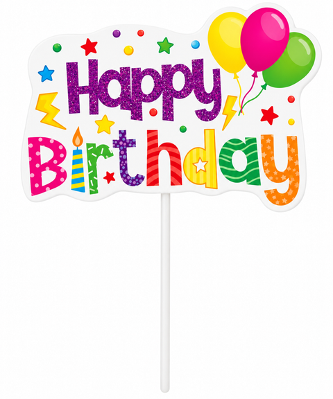 Trendy zápich na dort – Happy Birthday – 23 x 12 x 15 cm (1 pc) CTOP-04_1.png#19129#e5b0be167a88