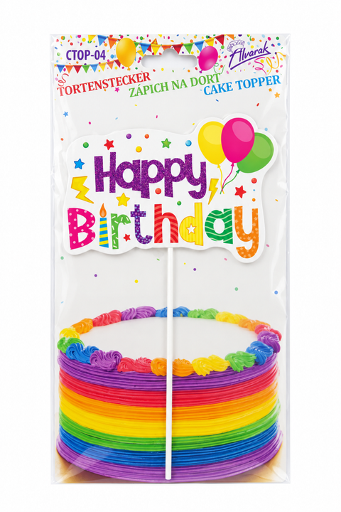 Trendy zápich na dort – Happy Birthday – 23 x 12 x 15 cm (1 pc) CTOP-04_2.png#19130#cfdb84d85d4c