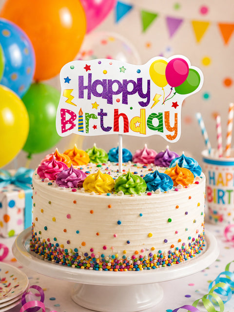 Trendy zápich na dort – Happy Birthday – 23 x 12 x 15 cm (1 pc) CTOP-04_4.png#19132#b65a6c09707c