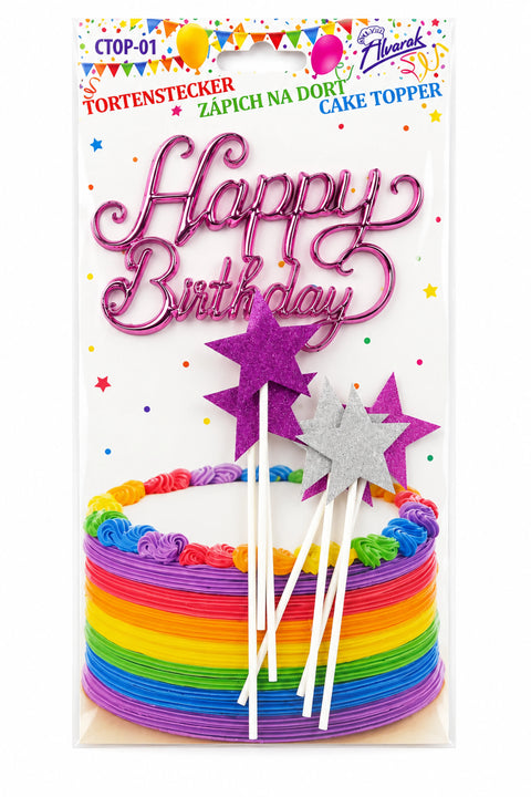 Trendy zápich na dort – Happy Birthday – 23 x 12 x 15 cm (7 ks) CTOP-01_2.png#19122#add5069a9c81