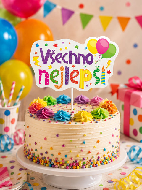 Trendy zápich na dort – Všechno nejlepší – 23 x 12 x 15 cm (1 pc) CTOP-05_3.png#18525#4b2a0978e701