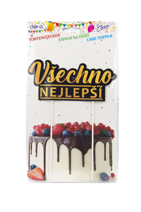 Trendy zápich na dort – Všechno nejlepší – 24 x 13 x 13 cm (1 pc) CTOP-13_2.jpg