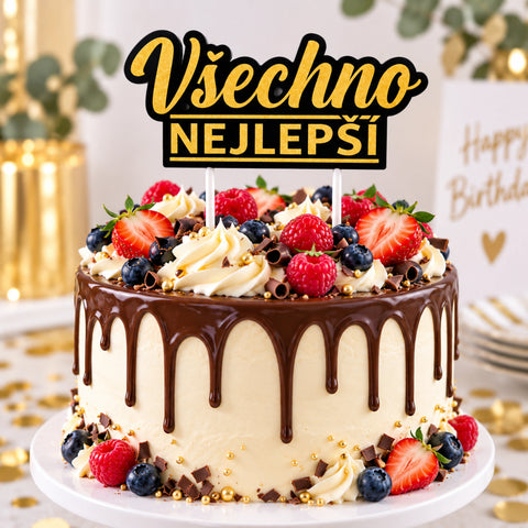Trendy zápich na dort – Všechno nejlepší – 24 x 13 x 13 cm (1 pc) CTOP-13_3.png#19171#3db3a13c9ea1