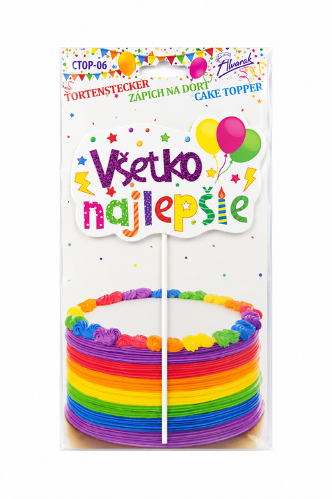 Trendy zápich na dort – Všetko Najlepšie – 23 x 12 x 15 cm (1 pc) CTOP-06_2.png#19142#72ba6820f8b3