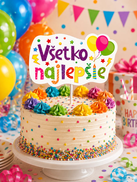 Trendy zápich na dort – Všetko Najlepšie – 23 x 12 x 15 cm (1 pc) CTOP-06_3.png#18526#2c6bf587a1b6