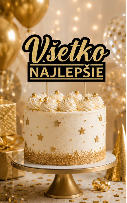 Trendy zápich na dort – Všetko najlepšie – 24 x 13 x 13 cm (1 pc) CTOP-14_3.jpg#18531#db1d926d35a3