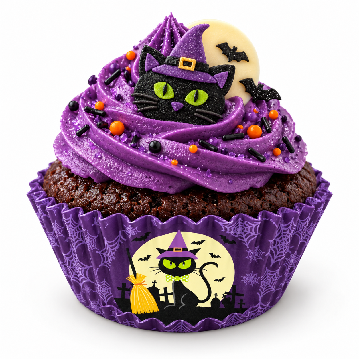 Muf-276 | Papírové formičky na muffiny a cupcakes s halloweenským designem – 50 ks, žáruvzdorné do 220 °C