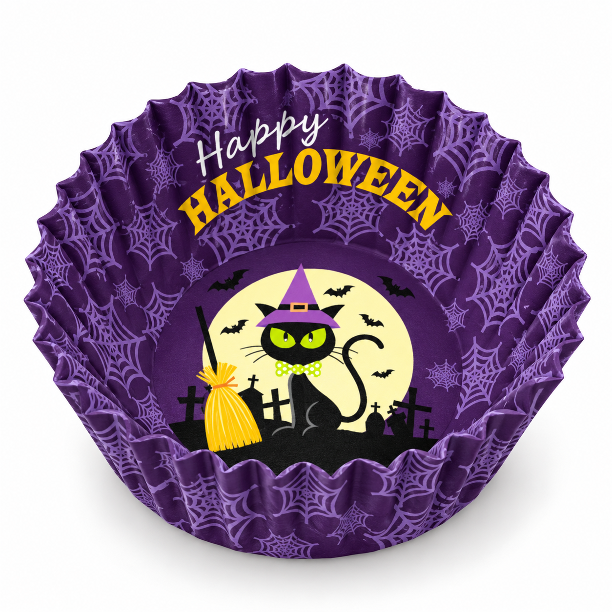 Muf-276 | Papírové formičky na muffiny a cupcakes s halloweenským designem – 50 ks, žáruvzdorné do 220 °C