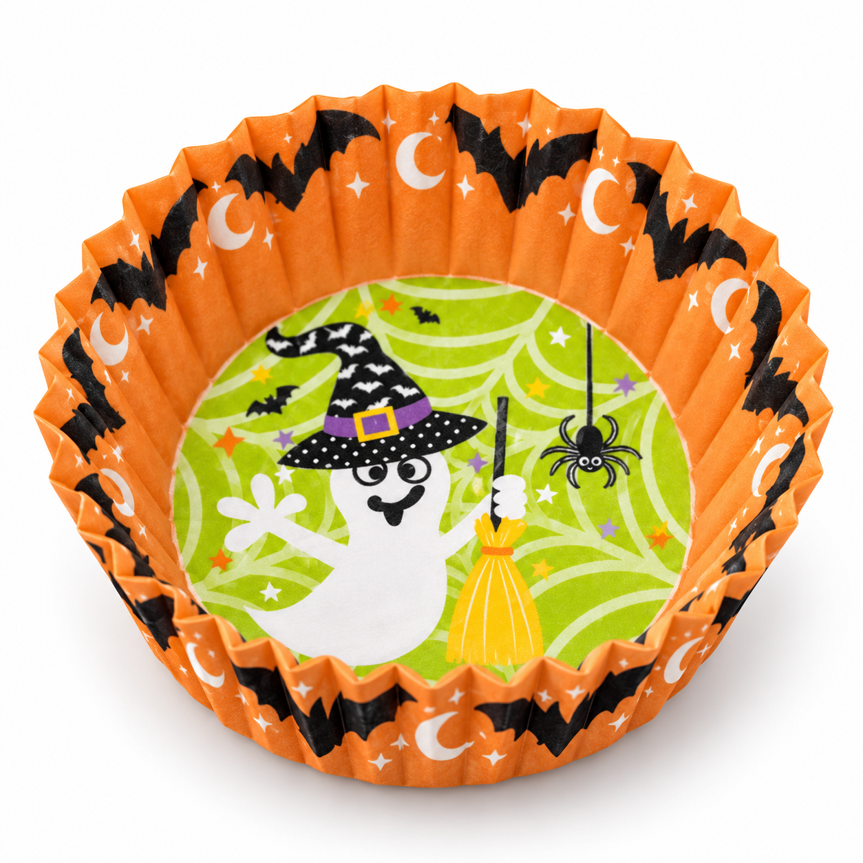 Muf-277 | Papírové formičky na muffiny a cupcakes s halloweenským designem – 50 ks, žáruvzdorné do 220 °C