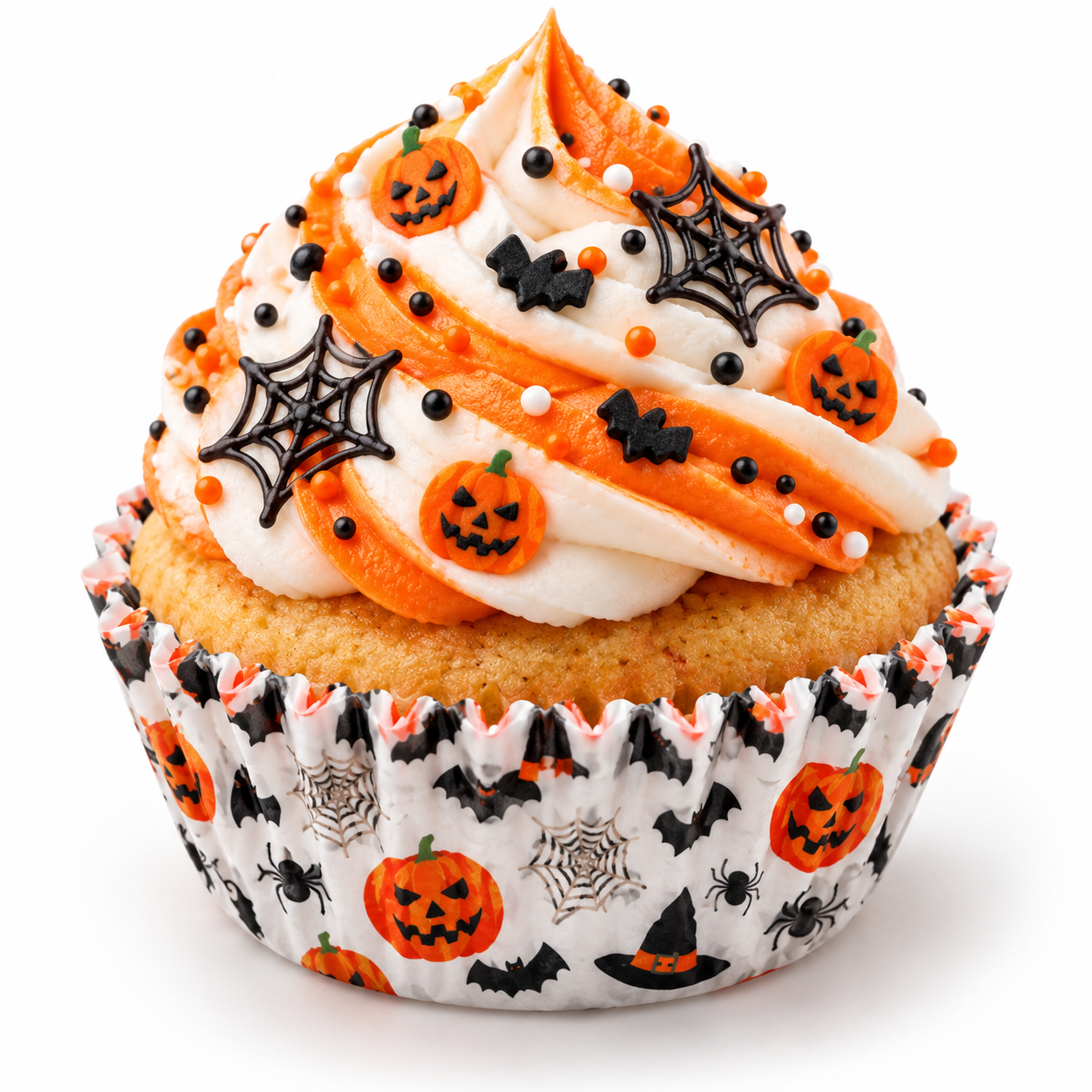 Muf-278 | Papírové formičky na muffiny a cupcakes s halloweenským designem – 50 ks, žáruvzdorné do 220 °C